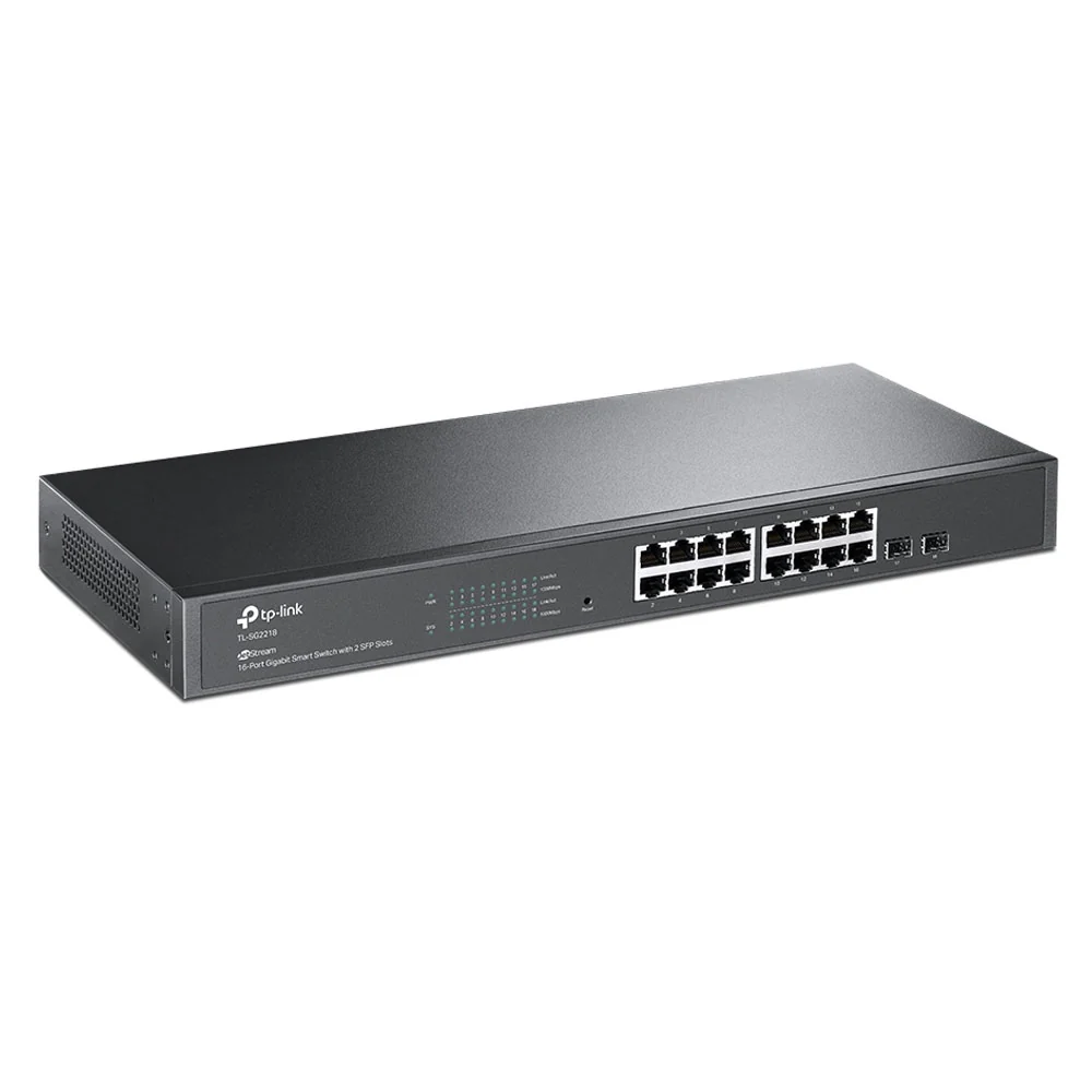 TP Link TL SG2218 JetStream Smart Managed Rackmount Switch 16 Port 101001000Mbps 2 Port Gigabit SFP 2