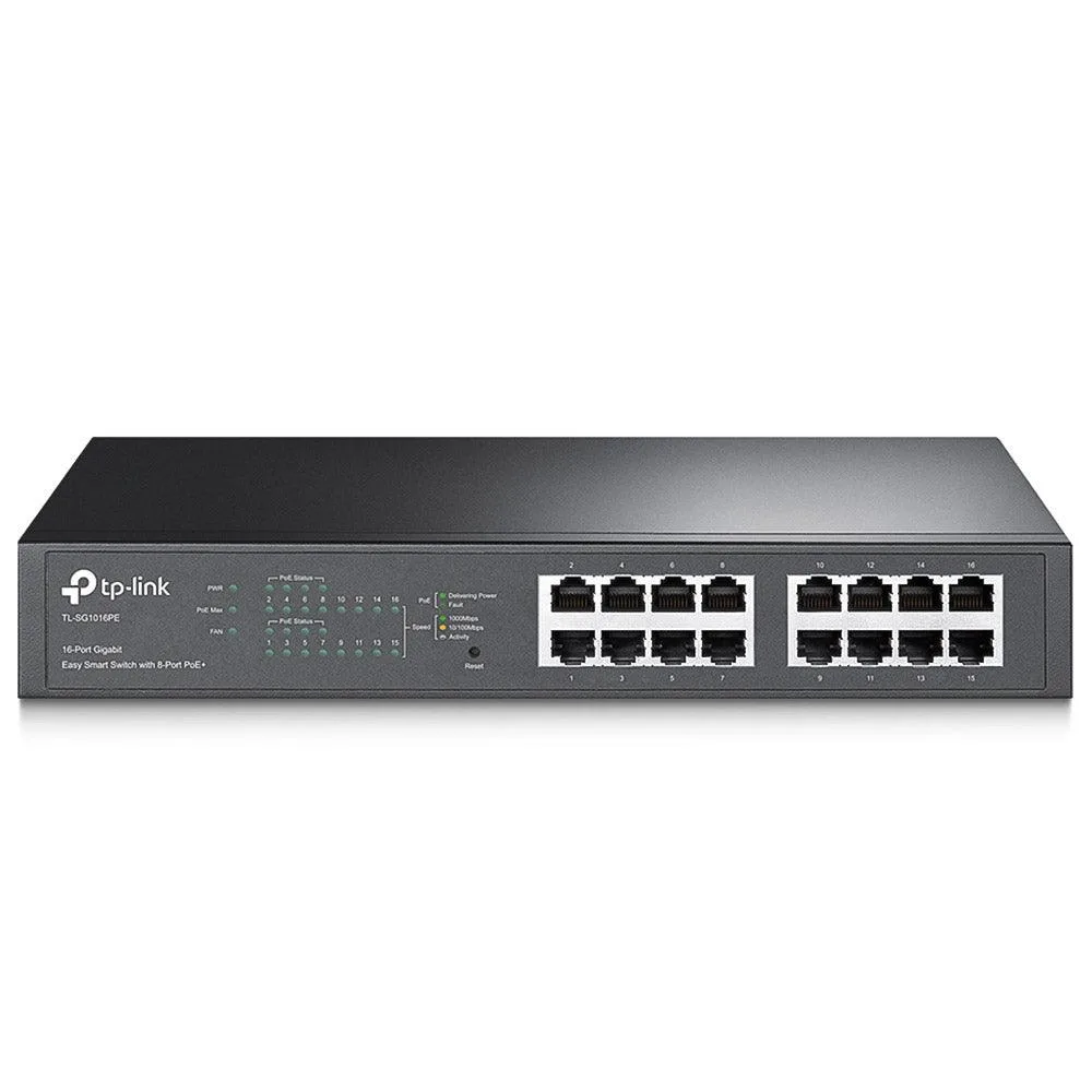 tp link tl sg1016pe easy smart rackmount switch 16 port 101001000mbps with 8 port poe ismart store 1
